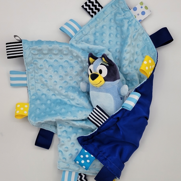 handmade Lovey squishmallow Bluey Plush Security Blanket, double minky 21 x 21. - Picture 2 of 14